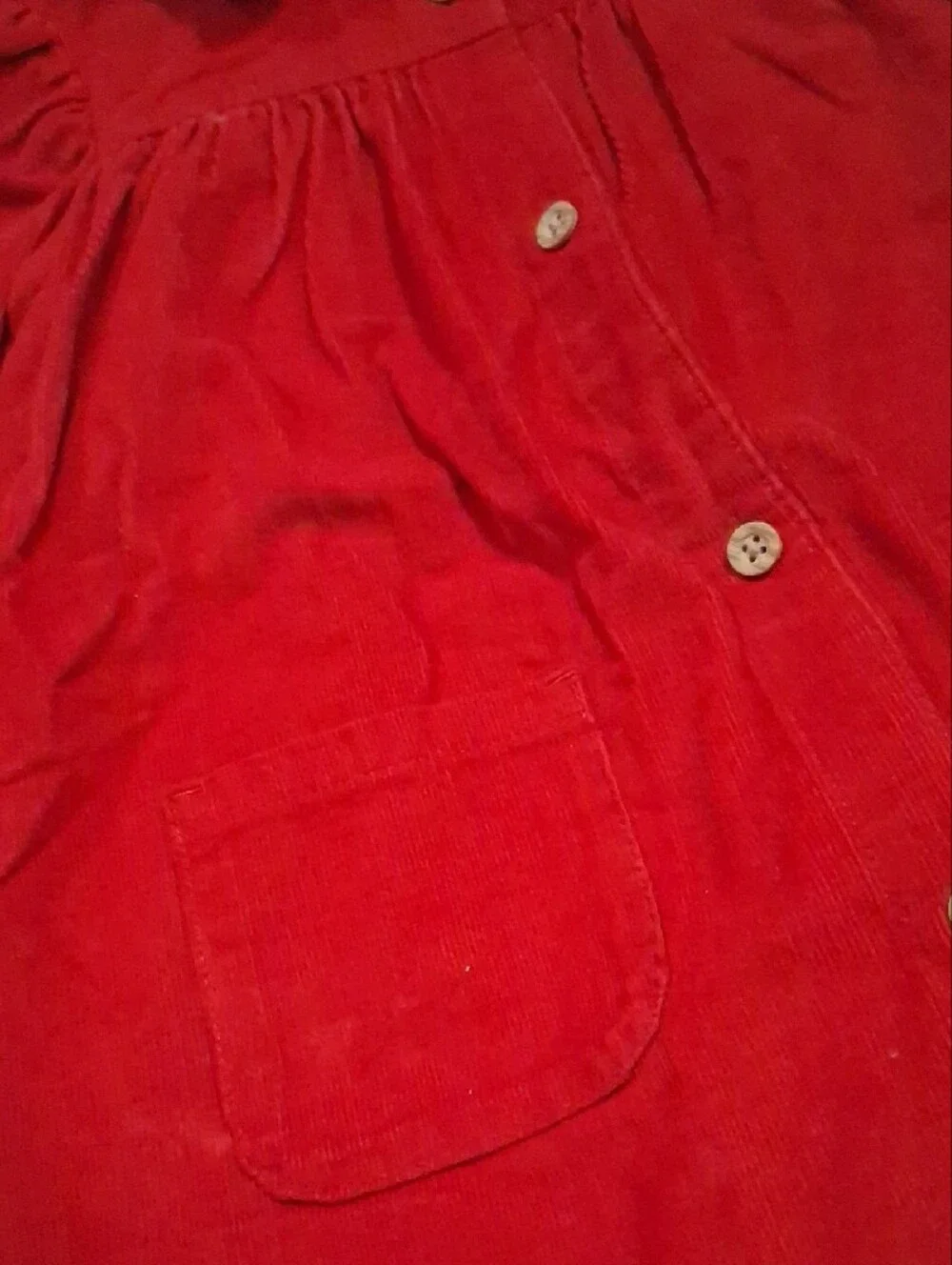 Carter's 24 Month Girls Red Corduroy Dress with Front Pockets and Diaper Cover